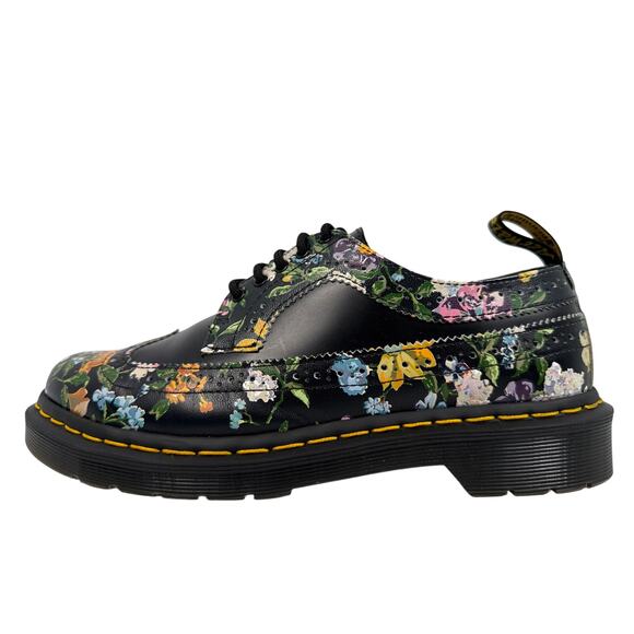 Dr. Martens Darcy Floral Oxfords Y2K Womens US 8 Black Leather Brogue Rare 3989 - Picture 7 of 16